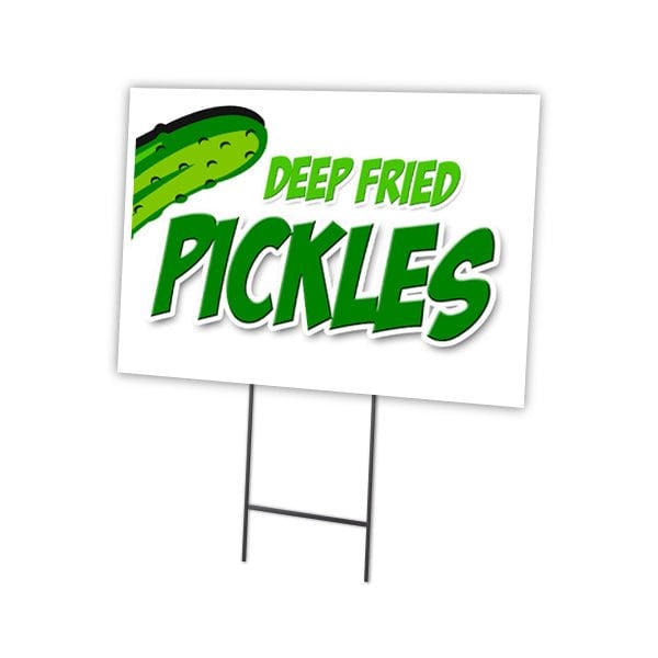 Signmission Fried Pickles Yard Sign & Stake outdoor plastic coroplast window, C-1216-DS-Fried Pickles C-1216-DS-Fried Pickles - main